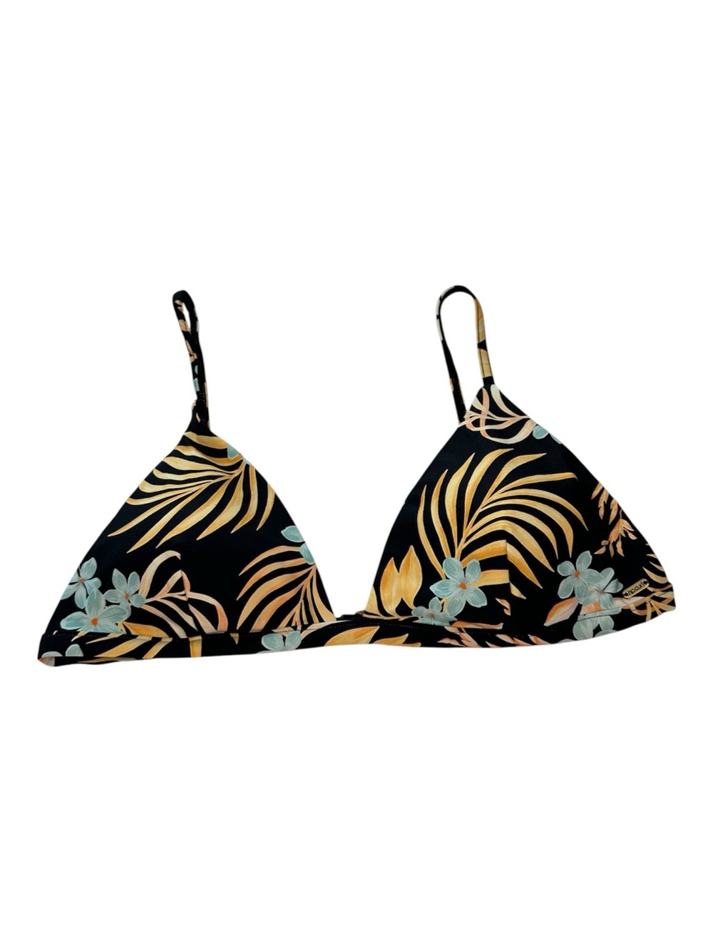 Rip Curl Triangle Swimsuit Bikini Top Black Tropical Floral NWT Women’s Size M